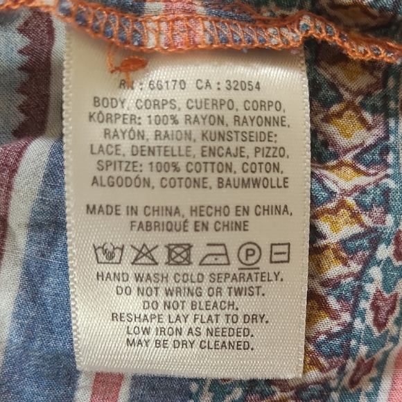 Anthro Maeve Rust Floral Boho Peasant 'Hiver' Blouse - Size 6 - Picture 9 of 10